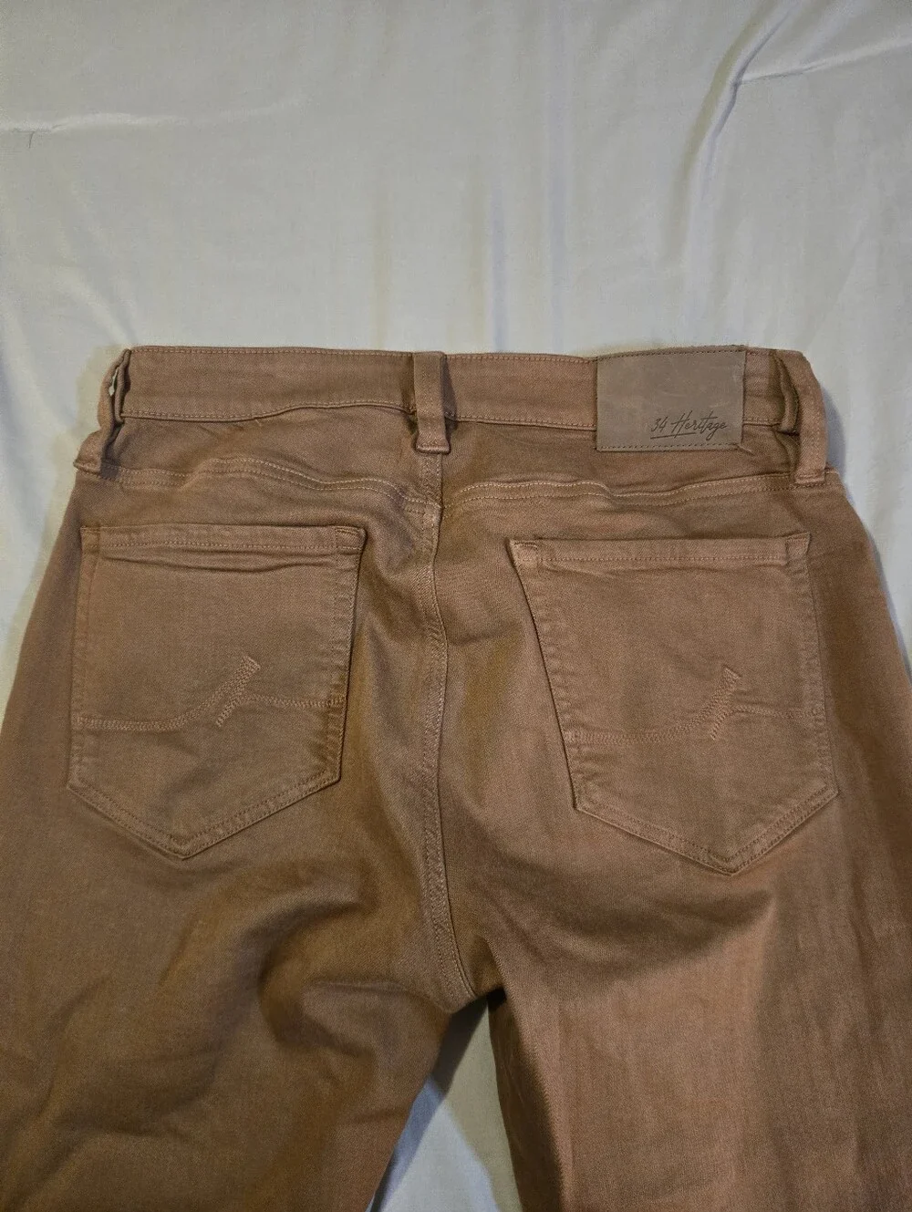 34 Heritage Courage Mid Rise Straight Jeans 31x34 Brown Tencel Stretch